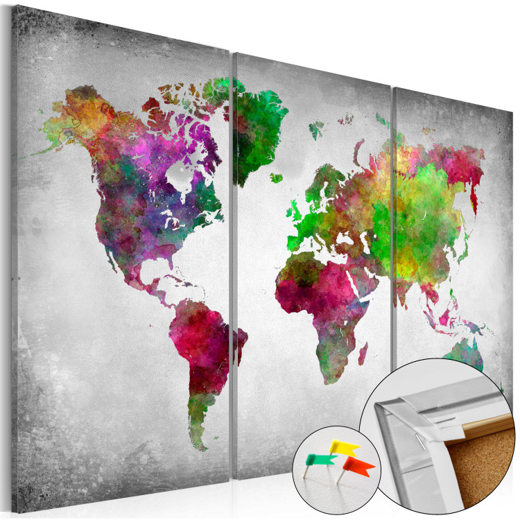 Decorative Pinboard Diversity of World [Cork Map] 92147