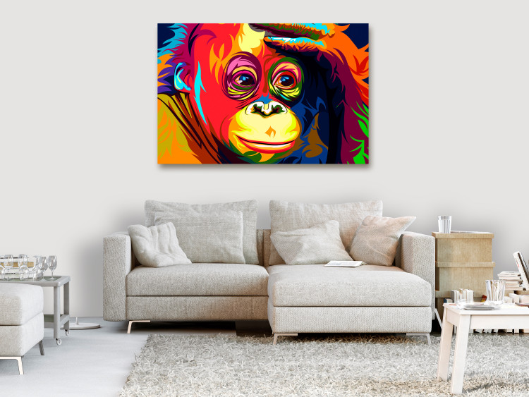 Canvas Print Colourful Orangutan (1 Part) Wide 108257 additionalImage 3