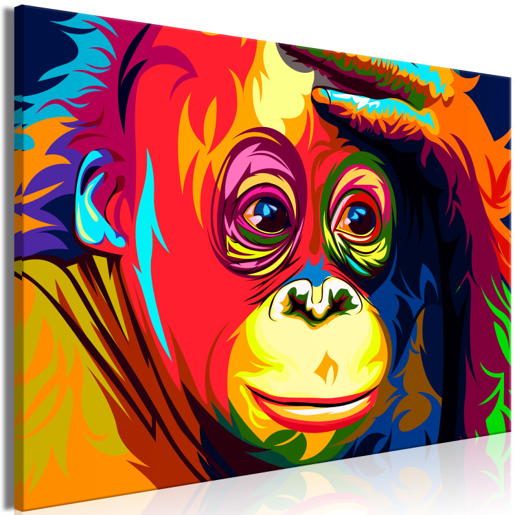 Canvas Print Colourful Orangutan (1 Part) Wide 108257 additionalImage 2