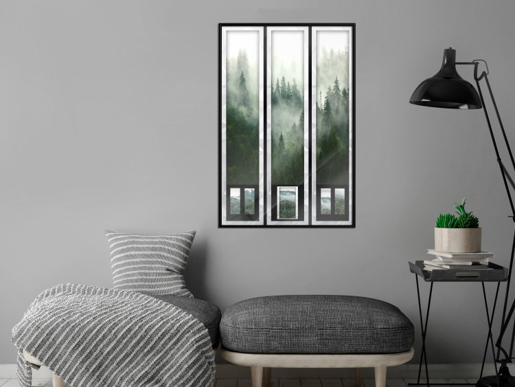Wall Poster Memory cards - landscape of dense forest in the mist in several frames 114357 additionalImage 5