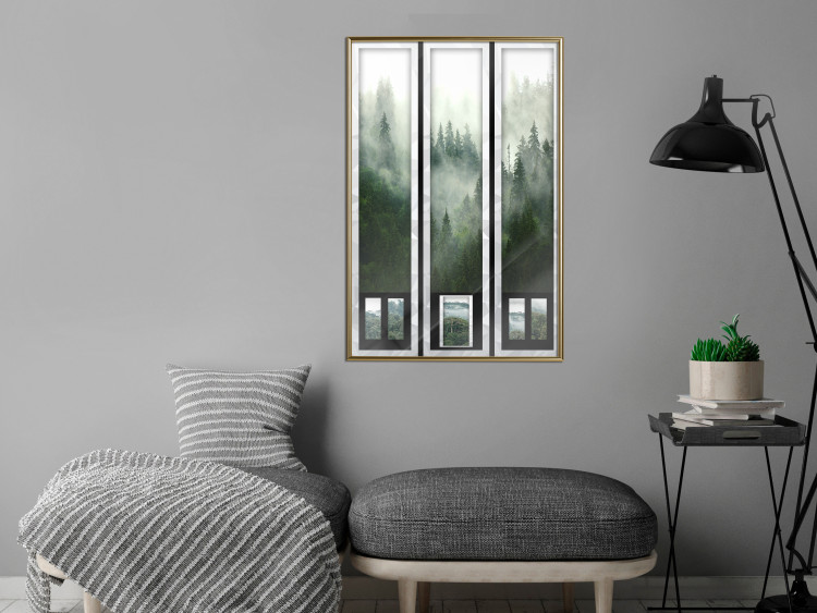 Wall Poster Memory cards - landscape of dense forest in the mist in several frames 114357 additionalImage 7