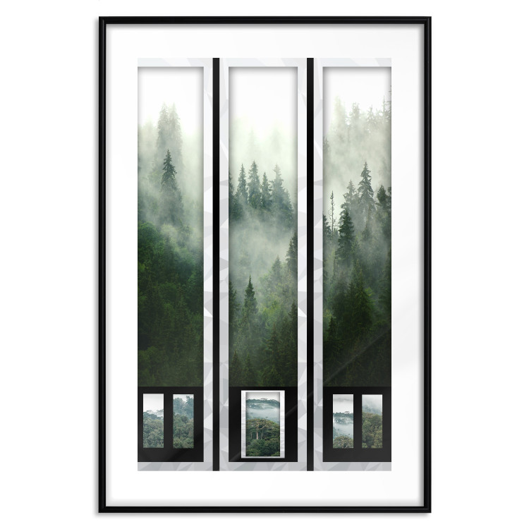 Wall Poster Memory cards - landscape of dense forest in the mist in several frames 114357 additionalImage 17