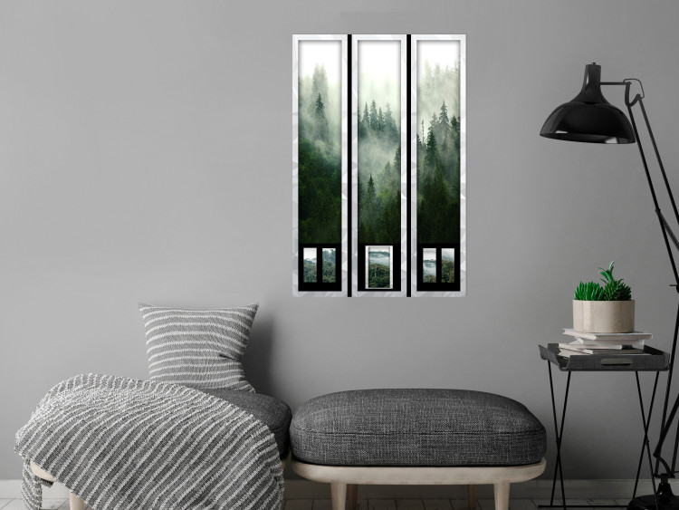 Wall Poster Memory cards - landscape of dense forest in the mist in several frames 114357 additionalImage 23