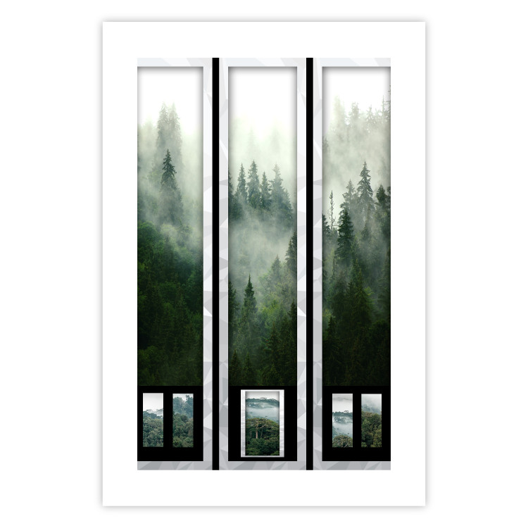 Wall Poster Memory cards - landscape of dense forest in the mist in several frames 114357 additionalImage 19
