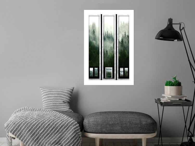 Wall Poster Memory cards - landscape of dense forest in the mist in several frames 114357 additionalImage 4