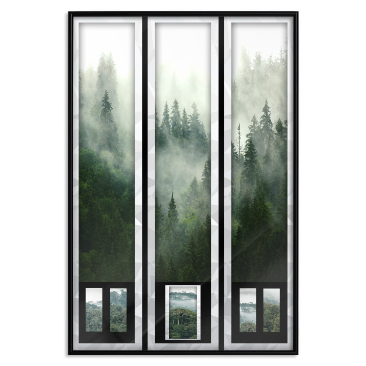 Wall Poster Memory cards - landscape of dense forest in the mist in several frames 114357 additionalImage 24