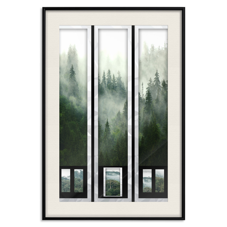 Wall Poster Memory cards - landscape of dense forest in the mist in several frames 114357 additionalImage 18