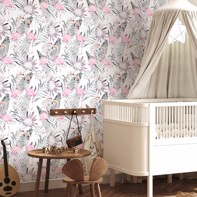 Modern Wallpaper Flamingos and Twigs 114757 additionalImage 9
