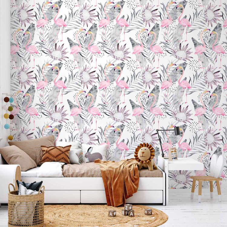 Modern Wallpaper Flamingos and Twigs 114757 additionalImage 10