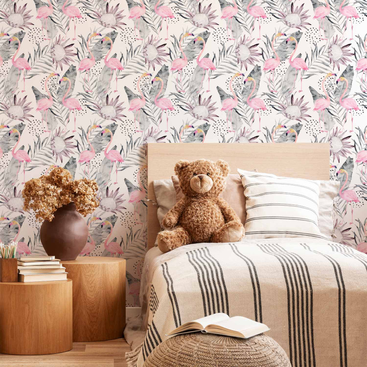 Modern Wallpaper Flamingos and Twigs 114757 additionalImage 8