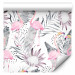 Modern Wallpaper Flamingos and Twigs 114757 additionalThumb 6