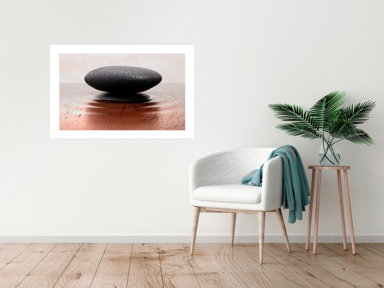 Poster Peace and Harmony - Zen-style composition with a stone on a water surface 117257 additionalImage 2
