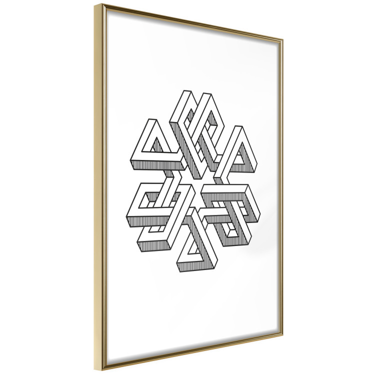 Wall Poster Geometric Clover - black and white spatial 3D abstract 117557 additionalImage 4