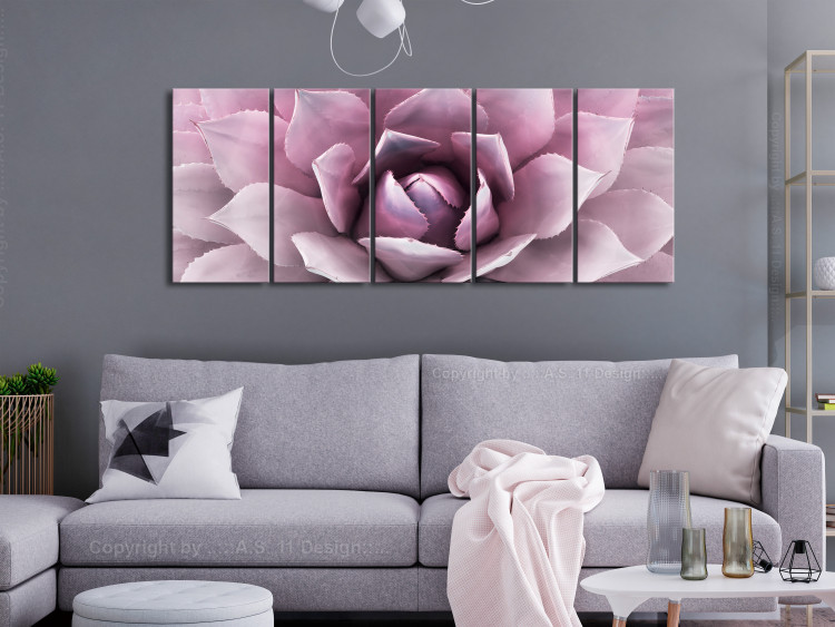 Canvas Art Print Pink agave - a natural succulent in abstract colors 117857 additionalImage 3