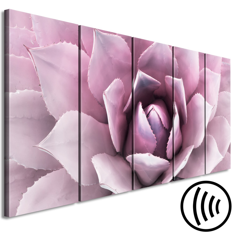 Canvas Art Print Pink agave - a natural succulent in abstract colors 117857 additionalImage 6