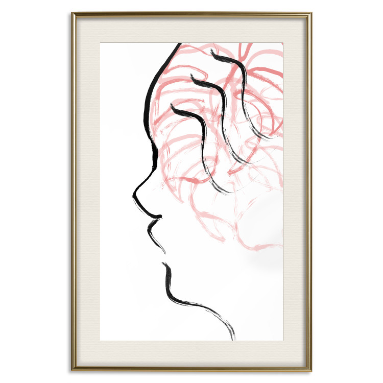 Poster Sick Imagination - minimalist abstraction with a human face on white 119257 additionalImage 19