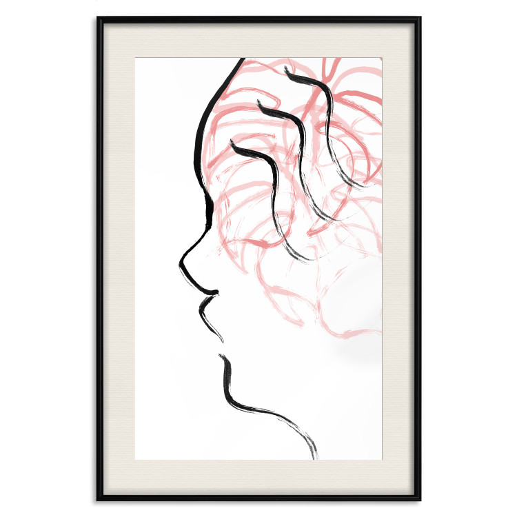 Poster Sick Imagination - minimalist abstraction with a human face on white 119257 additionalImage 18