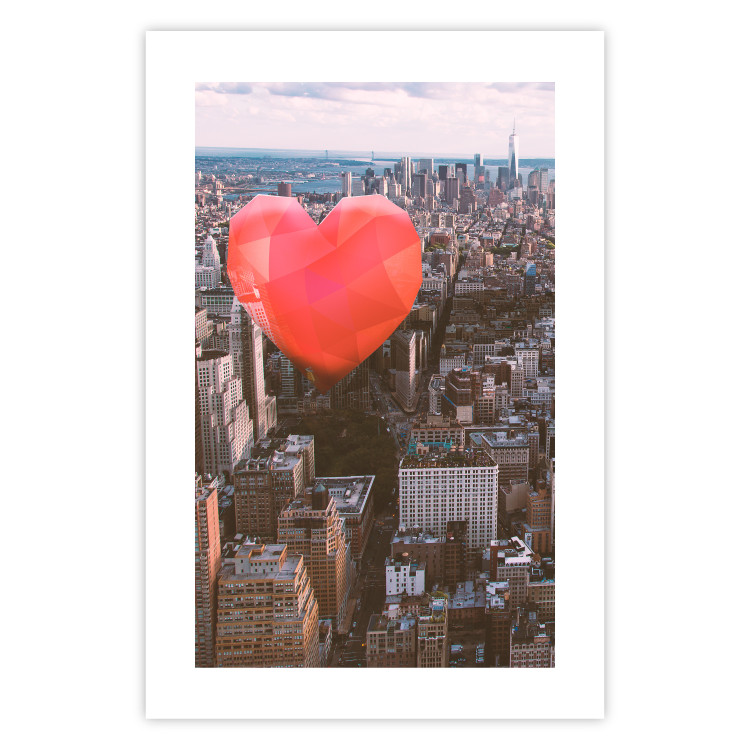 Poster Heart of the City - heart-shaped balloon against the backdrop of architecture 120457 additionalImage 19