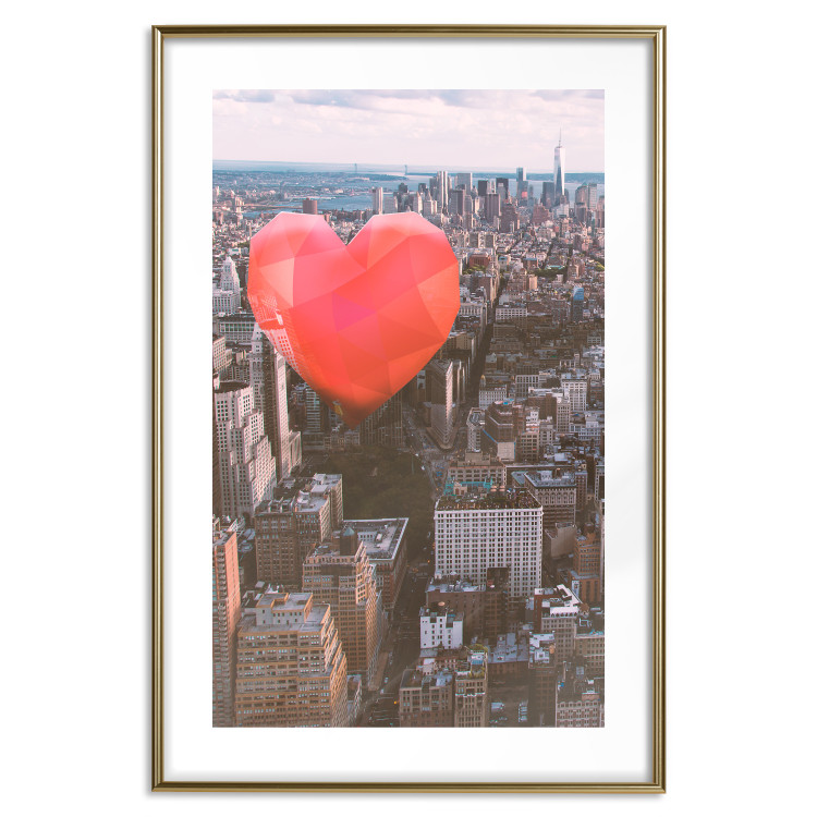 Poster Heart of the City - heart-shaped balloon against the backdrop of architecture 120457 additionalImage 14