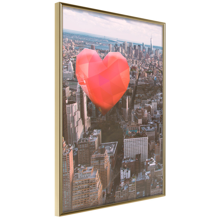 Poster Heart of the City - heart-shaped balloon against the backdrop of architecture 120457 additionalImage 12