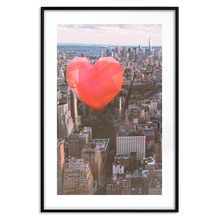 Poster Heart of the City - heart-shaped balloon against the backdrop of architecture 120457 additionalImage 15