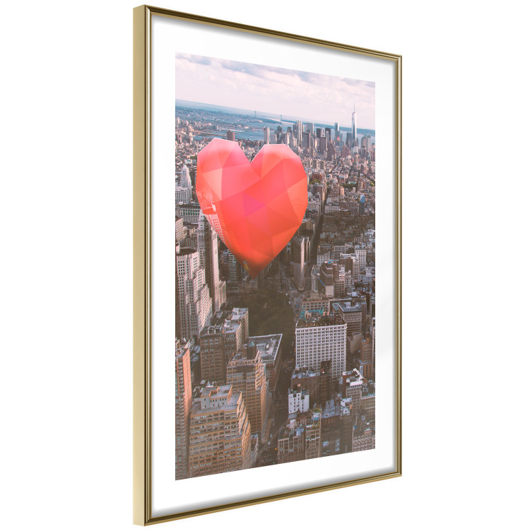 Poster Heart of the City - heart-shaped balloon against the backdrop of architecture 120457 additionalImage 6