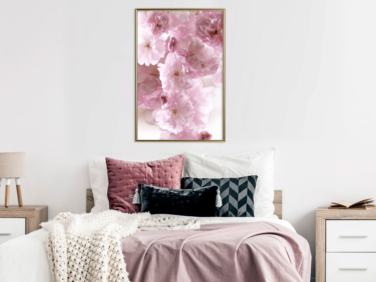 Wall Poster Floral Mist - landscape with many pink flowers on a white background 122857 additionalImage 5