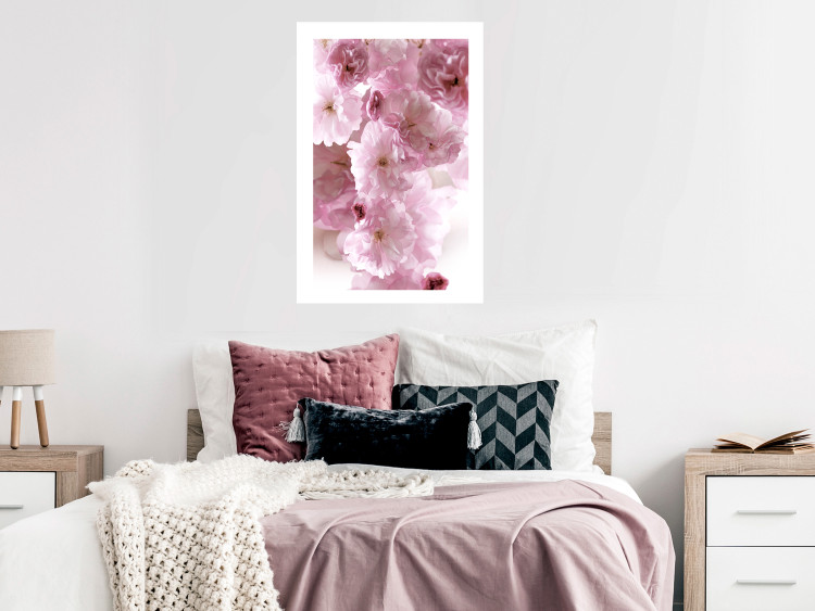Wall Poster Floral Mist - landscape with many pink flowers on a white background 122857 additionalImage 4