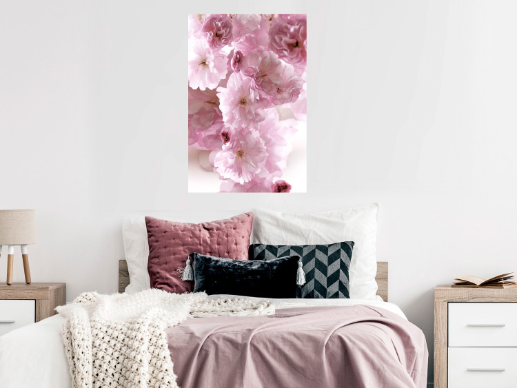 Wall Poster Floral Mist - landscape with many pink flowers on a white background 122857 additionalImage 23