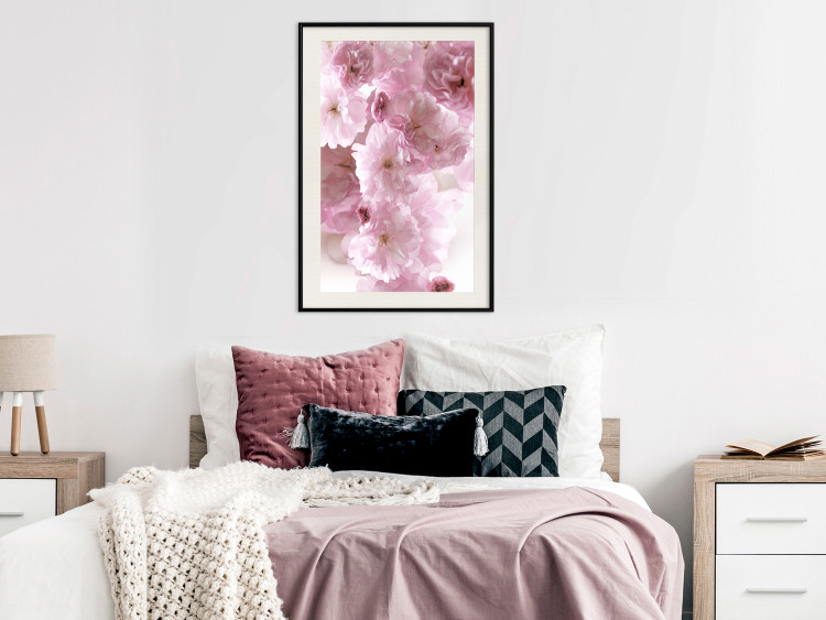 Wall Poster Floral Mist - landscape with many pink flowers on a white background 122857 additionalImage 22