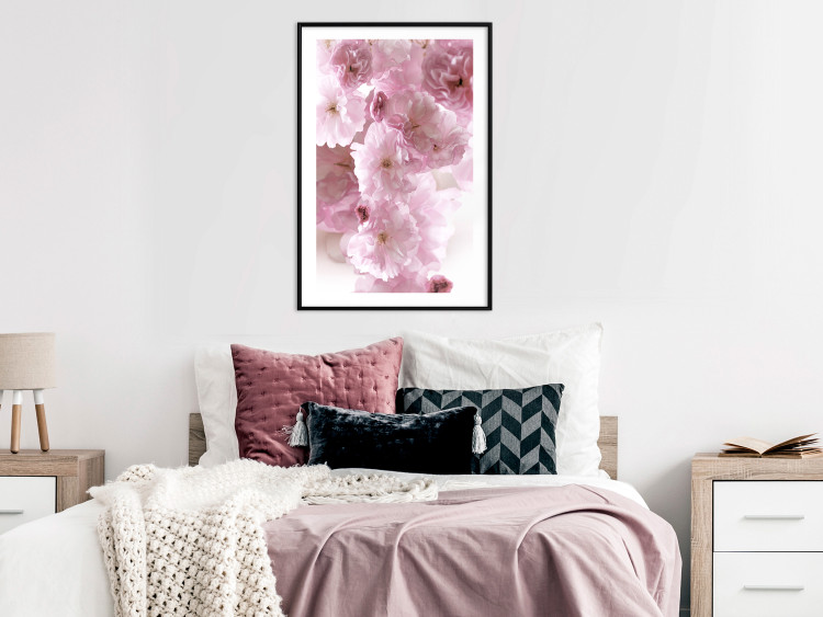 Wall Poster Floral Mist - landscape with many pink flowers on a white background 122857 additionalImage 4