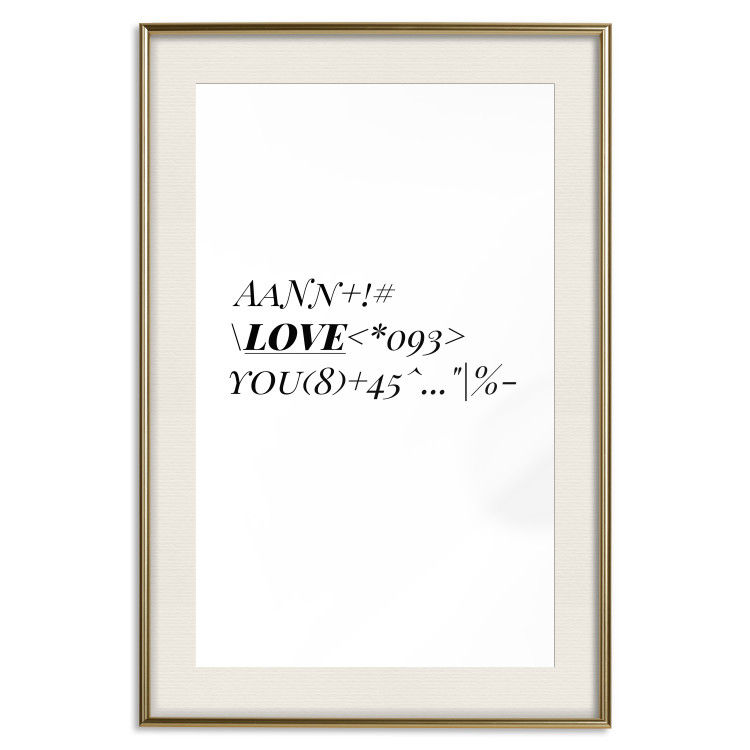 Wall Poster Love Code - English text with numbers and symbols on a white background 122957 additionalImage 19