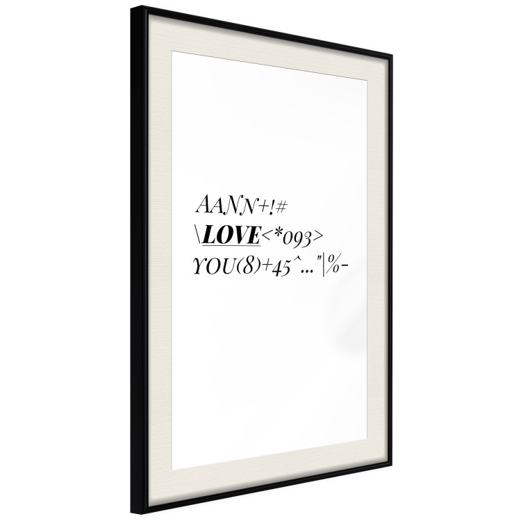 Wall Poster Love Code - English text with numbers and symbols on a white background 122957 additionalImage 3