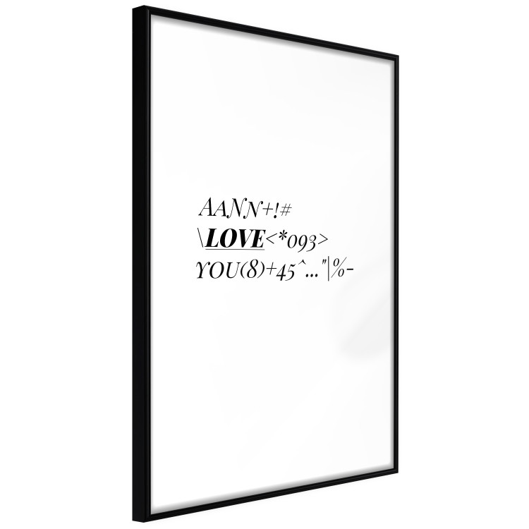 Wall Poster Love Code - English text with numbers and symbols on a white background 122957 additionalImage 13