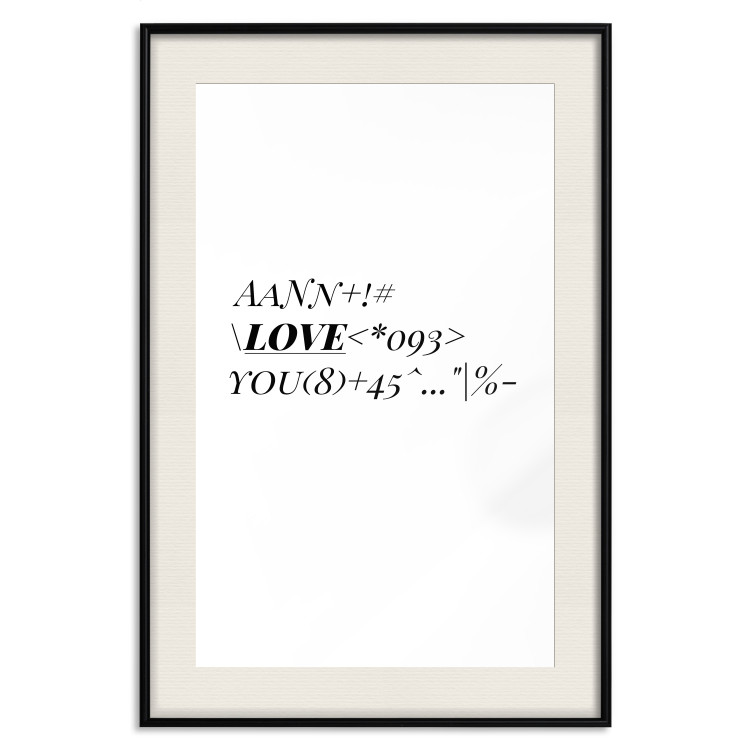 Wall Poster Love Code - English text with numbers and symbols on a white background 122957 additionalImage 18