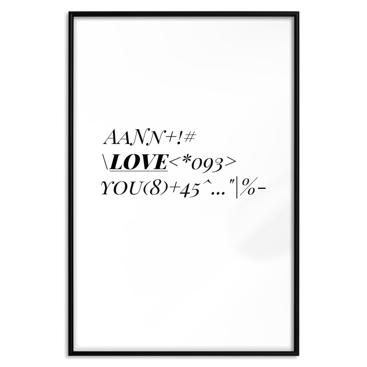 Wall Poster Love Code - English text with numbers and symbols on a white background 122957 additionalImage 24