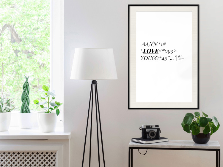 Wall Poster Love Code - English text with numbers and symbols on a white background 122957 additionalImage 22