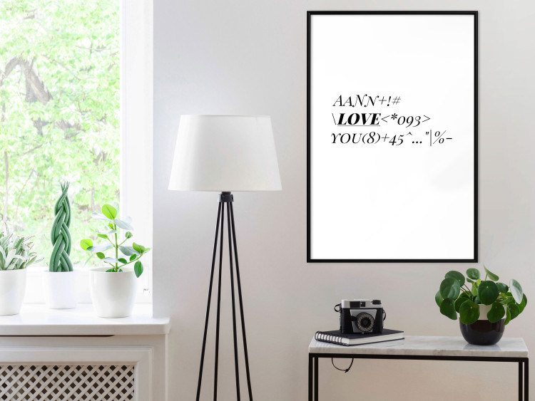 Wall Poster Love Code - English text with numbers and symbols on a white background 122957 additionalImage 5