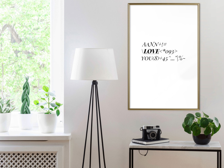 Wall Poster Love Code - English text with numbers and symbols on a white background 122957 additionalImage 15