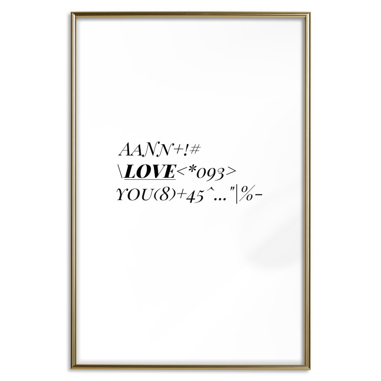 Wall Poster Love Code - English text with numbers and symbols on a white background 122957 additionalImage 16