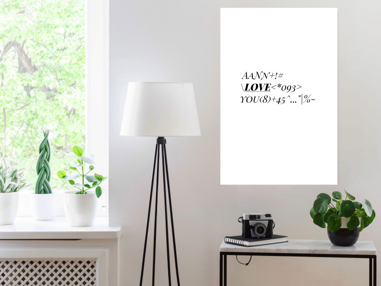 Wall Poster Love Code - English text with numbers and symbols on a white background 122957 additionalImage 4