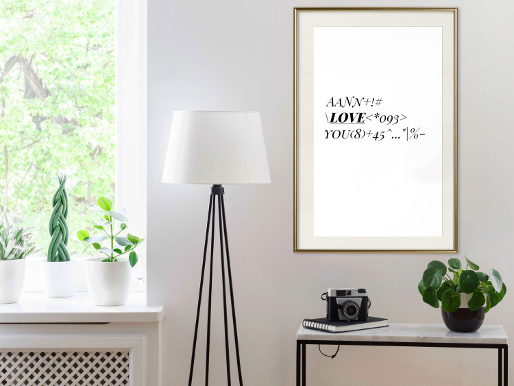 Wall Poster Love Code - English text with numbers and symbols on a white background 122957 additionalImage 21
