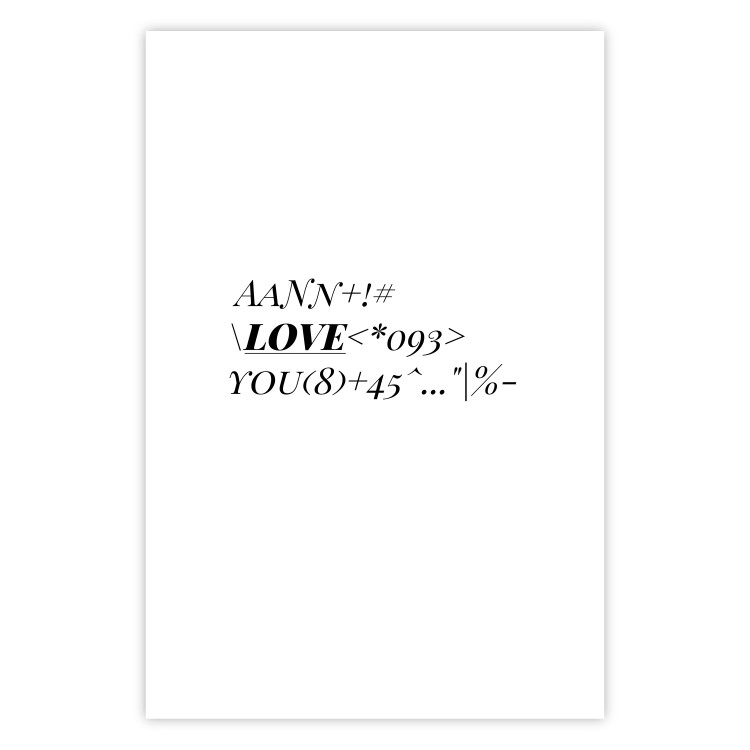 Wall Poster Love Code - English text with numbers and symbols on a white background 122957 additionalImage 25
