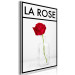 Canvas Art Print Rose - intense red rose flower in a vase on a pale gray background with a black frame and an inscription in French perfect for a room or dining room 123557 additionalThumb 2