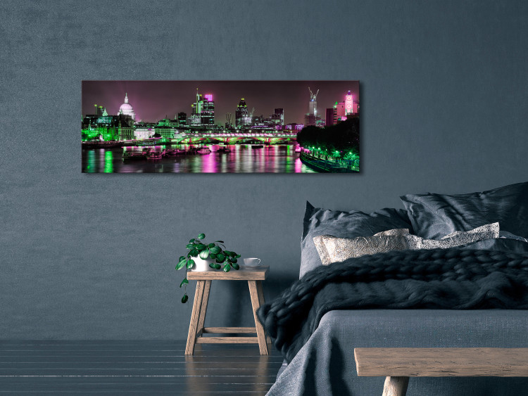 Canvas Print Night London - city panorama of London architecture and River Thames 123657 additionalImage 3