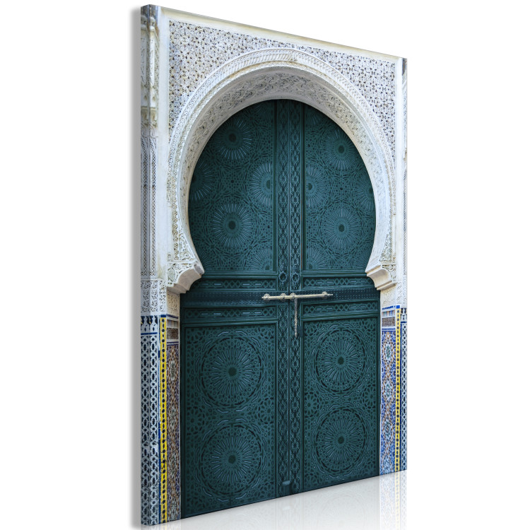 Canvas Print Moroccan, turquoise doors - a photograph of ethnic architecture 124957 additionalImage 2