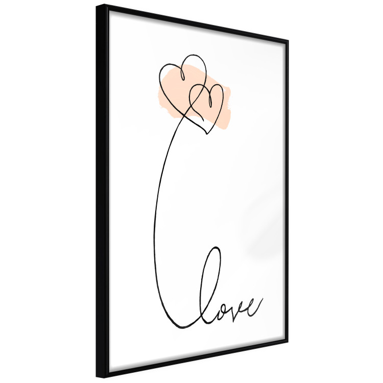 Wall Poster United in the Clouds - English text with hearts on a white background 125357 additionalImage 10