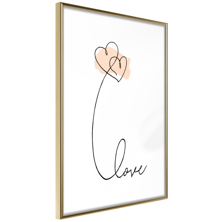 Wall Poster United in the Clouds - English text with hearts on a white background 125357 additionalImage 6