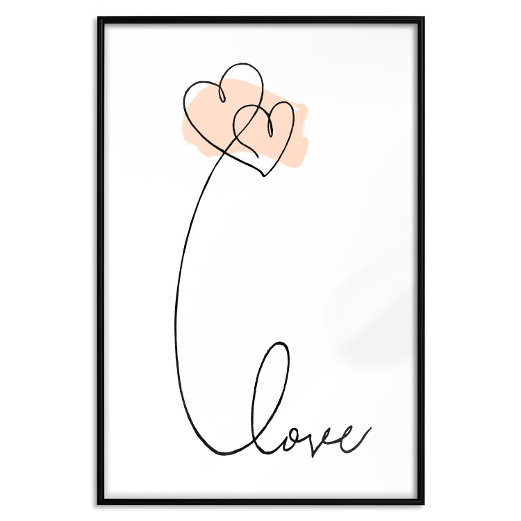 Wall Poster United in the Clouds - English text with hearts on a white background 125357 additionalImage 18