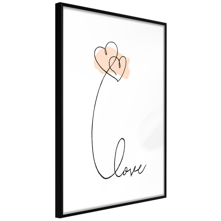 Wall Poster United in the Clouds - English text with hearts on a white background 125357 additionalImage 11
